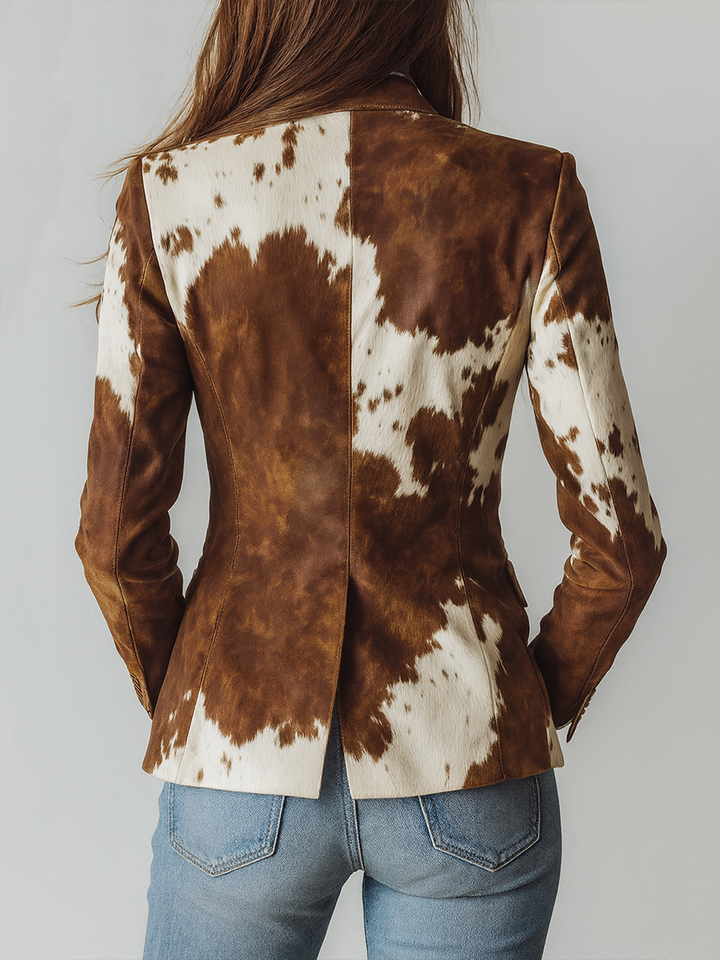 Wendy | Vintage Cow Print Blazer