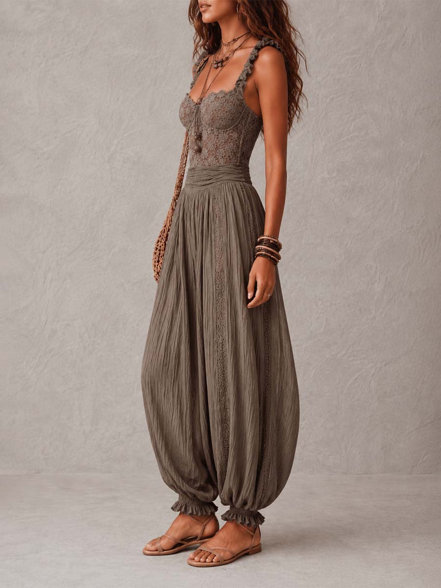 Beatrice | Harem Jumpsuit in Lace and Chiffon
