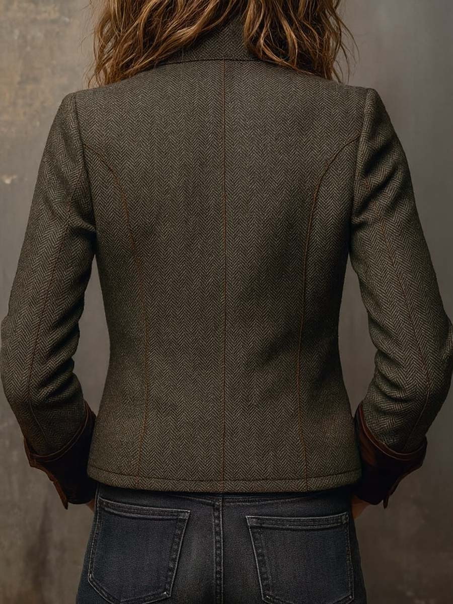 Diane | Vintage Herringbone Blazer