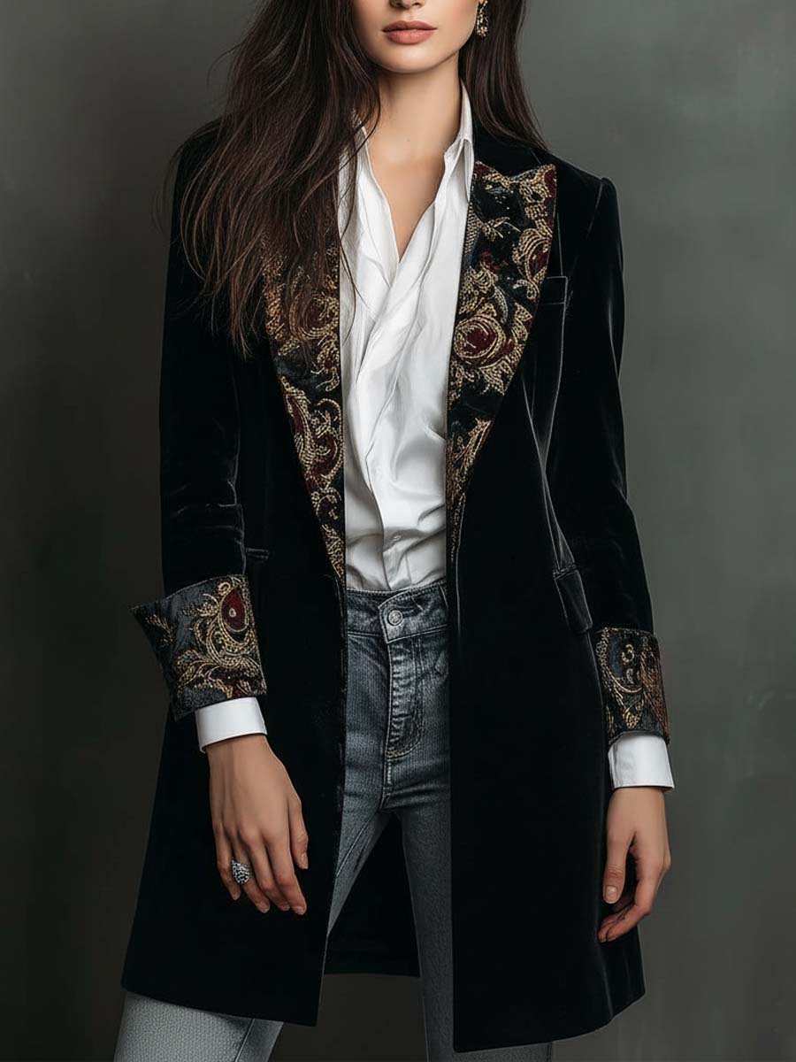 Catherine | Black Baroque Blazer