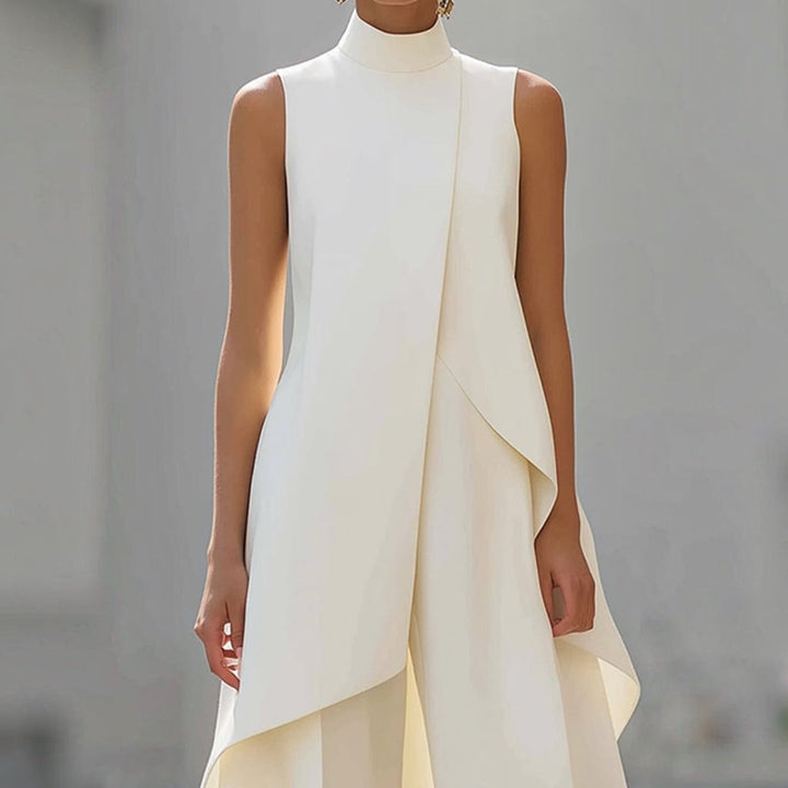 Valentina | Elegant Jumpsuit with High Neck Draped Top
