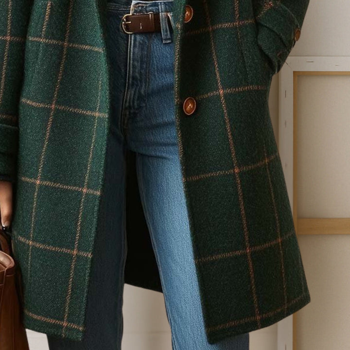 Graziella | Long Tweed Check Coat