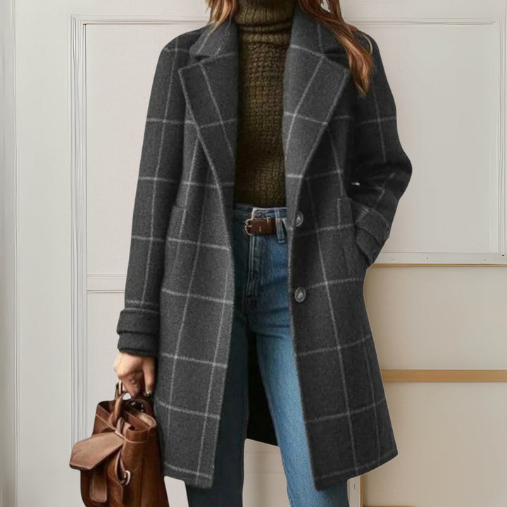 Graziella | Long Tweed Check Coat