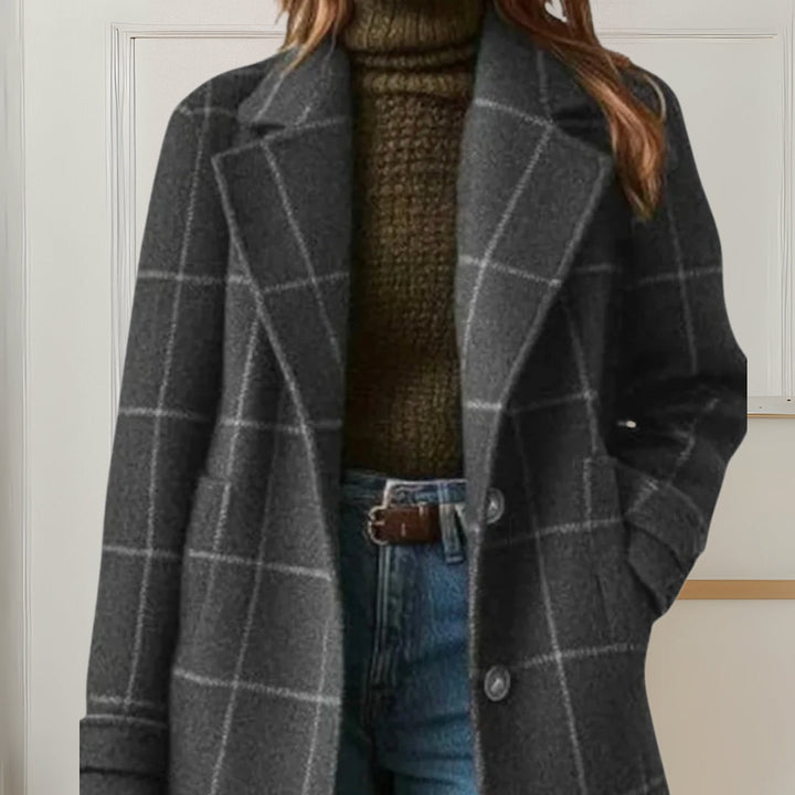 Graziella | Long Tweed Check Coat