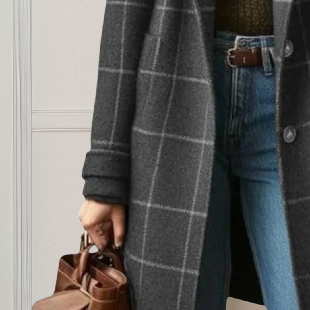 Graziella | Long Tweed Check Coat