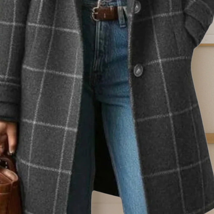 Graziella | Long Tweed Check Coat
