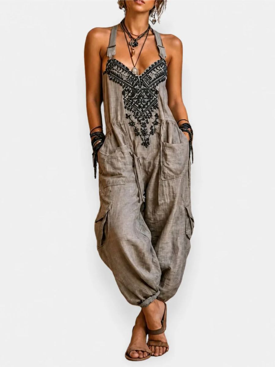 Emma | Boho Overalls with Patch Pockets