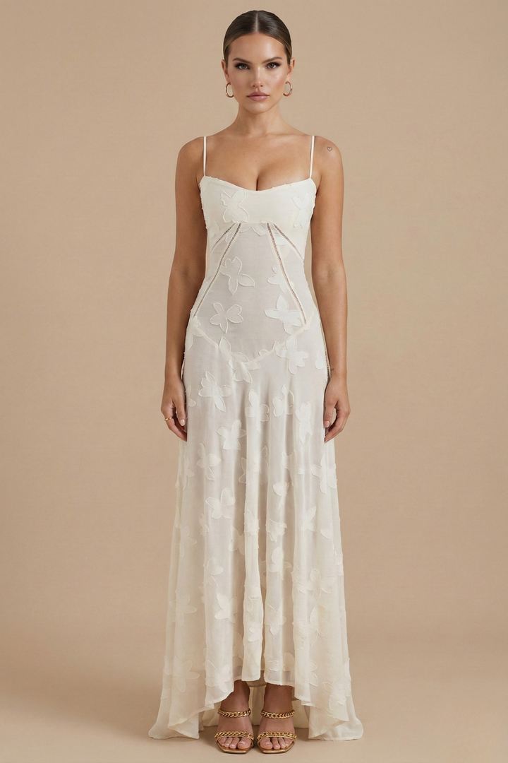Delphine | Spaghetti Strap Floral Maxi Dress