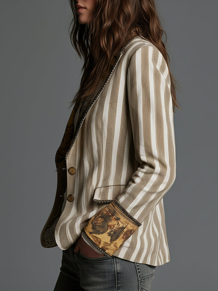 Heather | Bohemian Striped Blazer