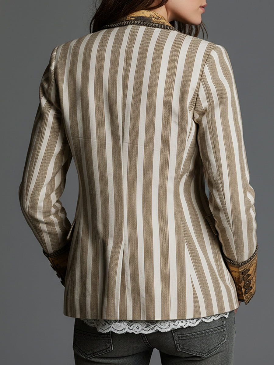 Heather | Bohemian Striped Blazer