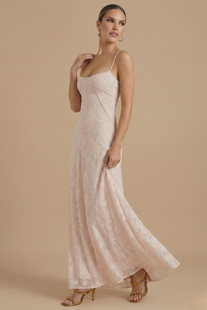 Delphine | Spaghetti Strap Floral Maxi Dress