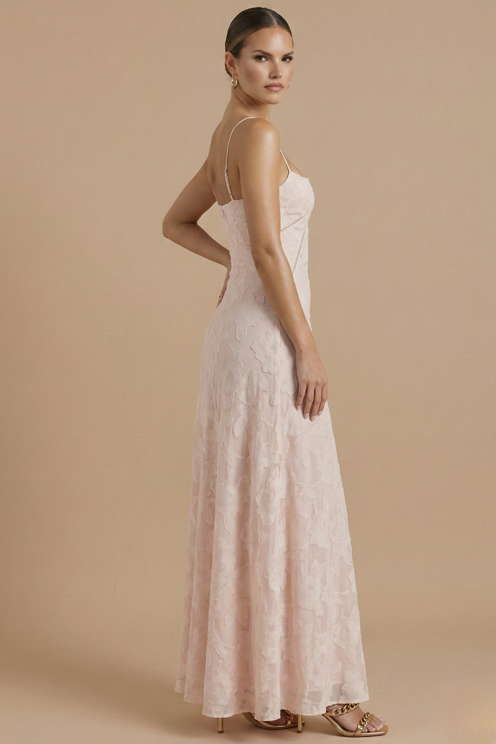 Delphine | Spaghetti Strap Floral Maxi Dress