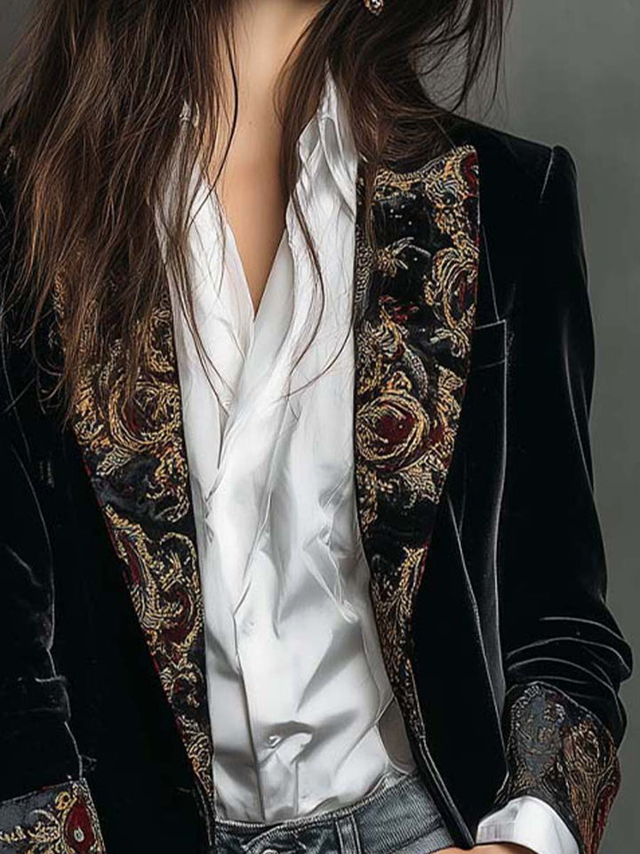 Catherine | Black Baroque Blazer