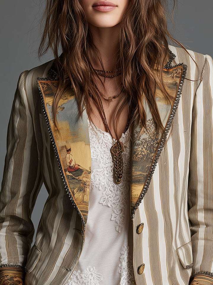 Heather | Bohemian Striped Blazer