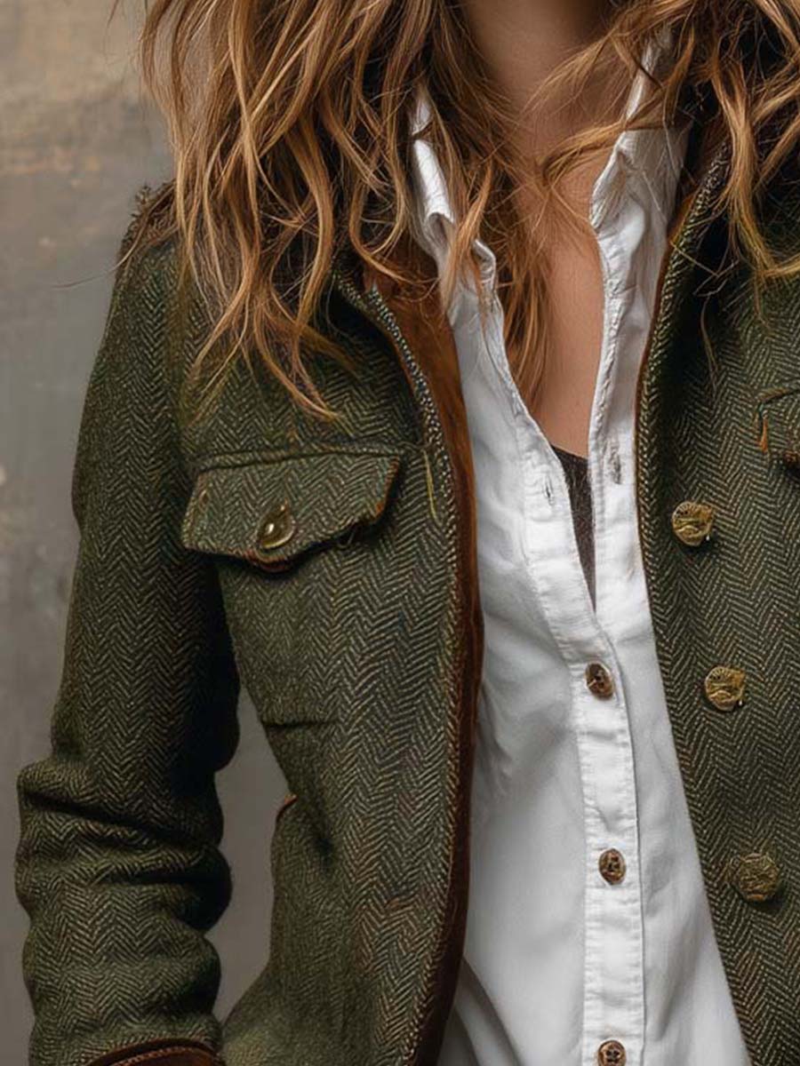 Diane | Vintage Herringbone Blazer