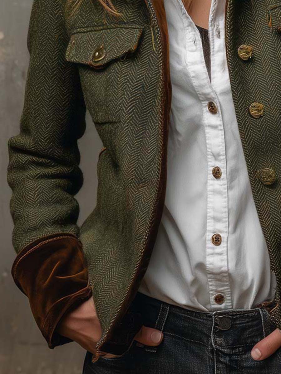 Diane | Vintage Herringbone Blazer