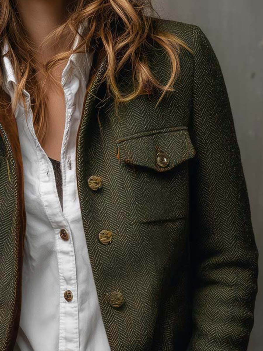 Diane | Vintage Herringbone Blazer