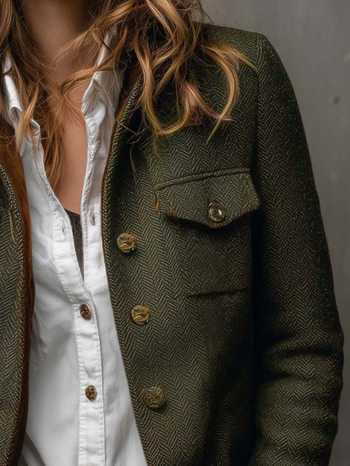 Diane | Vintage Herringbone Blazer
