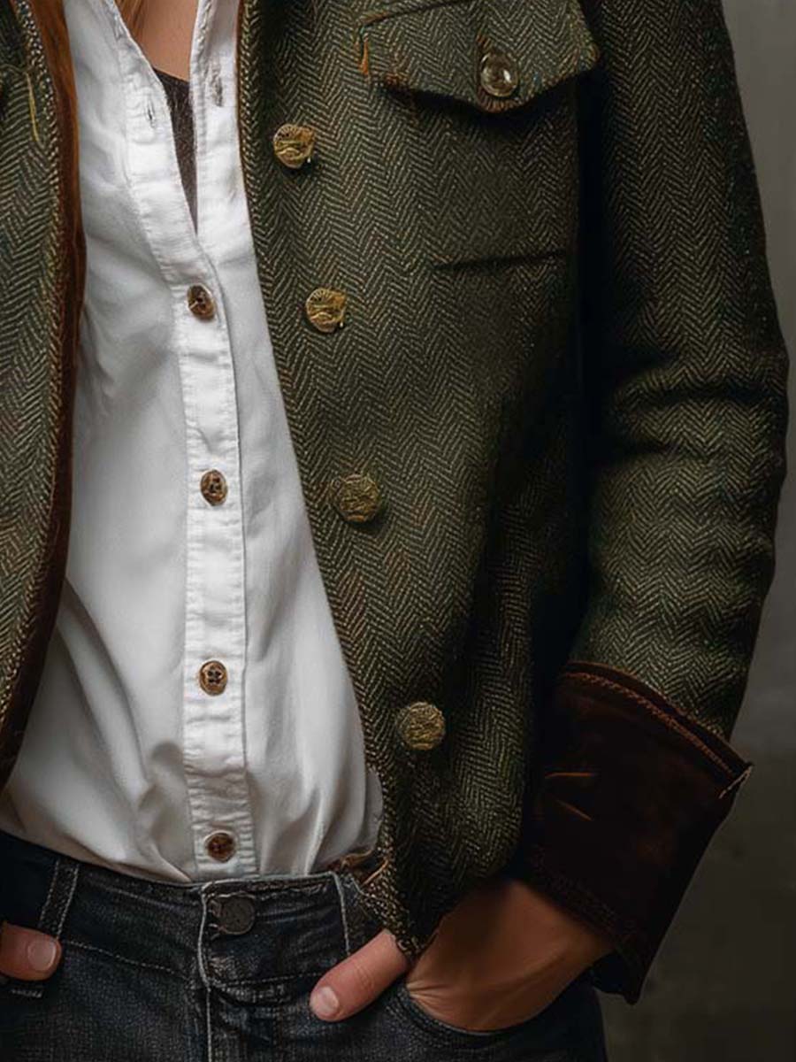 Diane | Vintage Herringbone Blazer