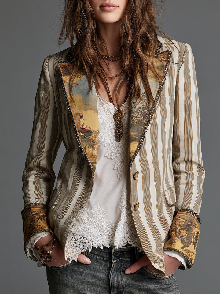 Heather | Bohemian Striped Blazer
