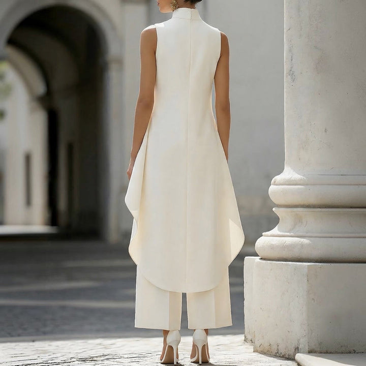 Valentina | Elegant Jumpsuit with High Neck Draped Top