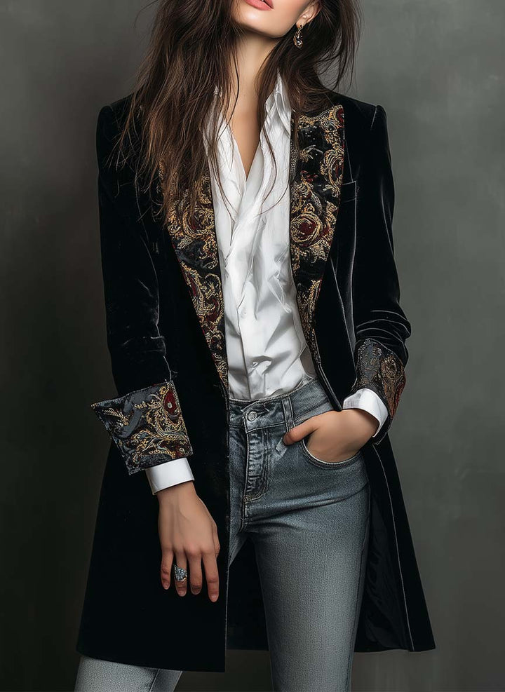 Catherine | Black Baroque Blazer