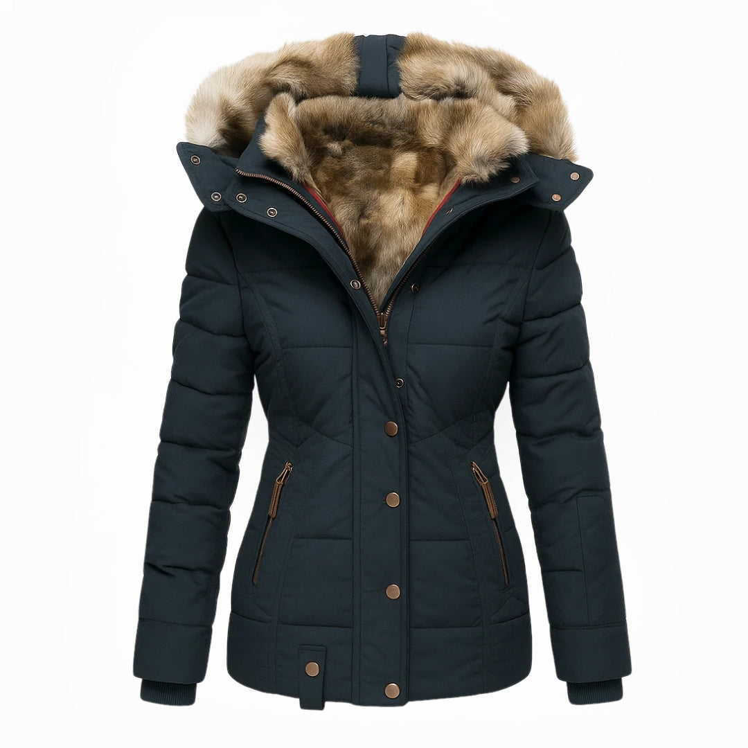Valeria | Warm Winter Coat Lined with Fur