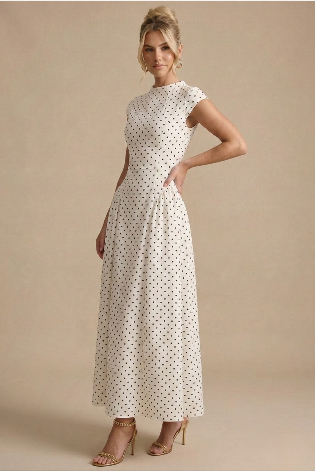 Clémentine | Polka Dot Maxi Dress