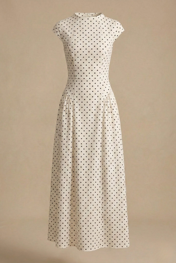 Clémentine | Polka Dot Maxi Dress