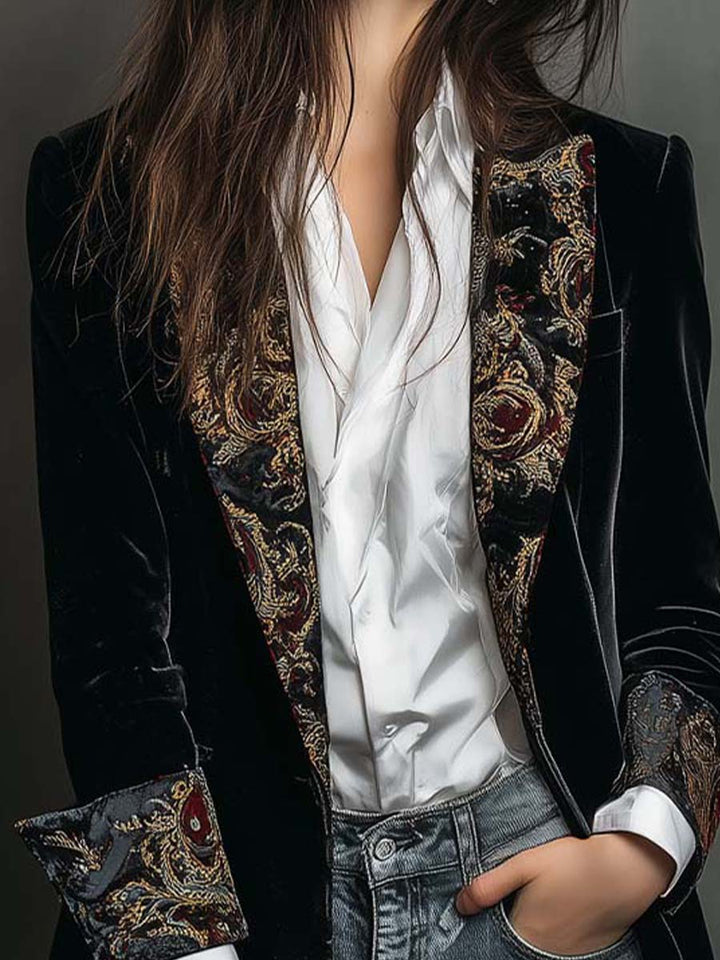 Catherine | Black Baroque Blazer