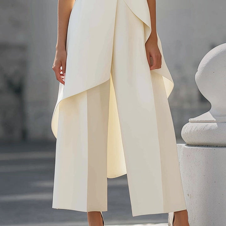 Valentina | Elegant Jumpsuit with High Neck Draped Top