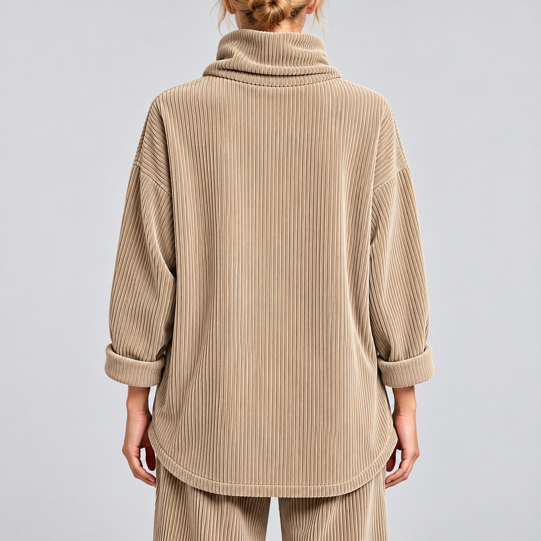 Mackenzie | Cream Corduroy Wrap Top