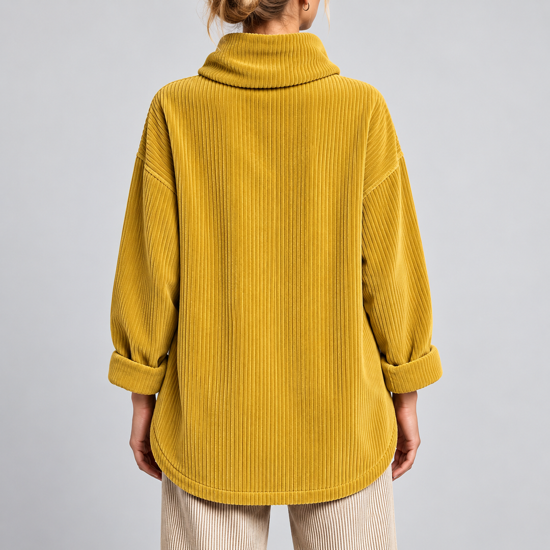 Marlowe | Mustard Yellow Corduroy Wrap Top