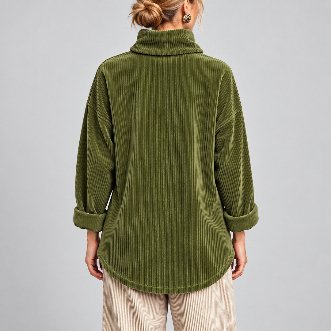 Briar | Olive Green Corduroy Wrap Top