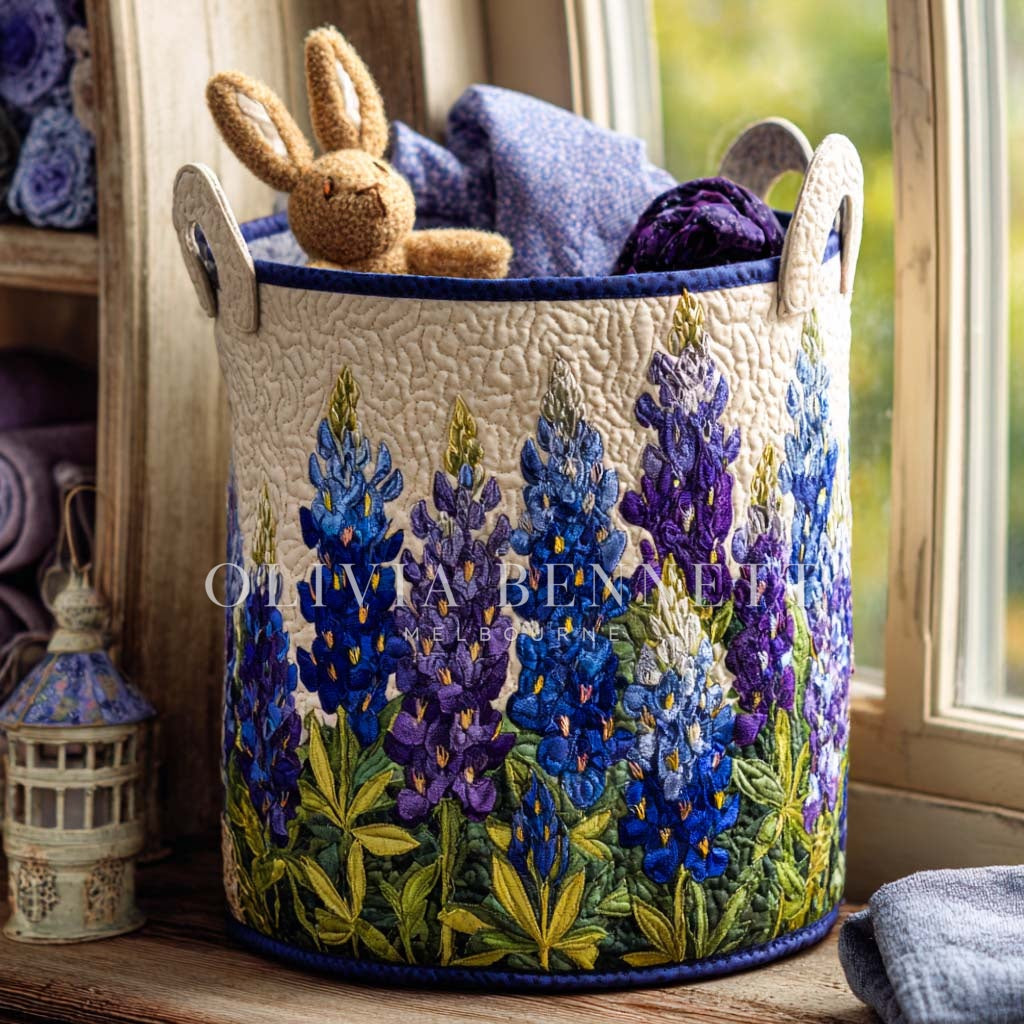 Bluebonnet Dream Path | Quilted Storage Basket