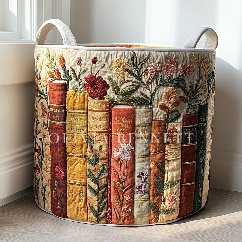 Bookish Garden | Quilted Storage Basket