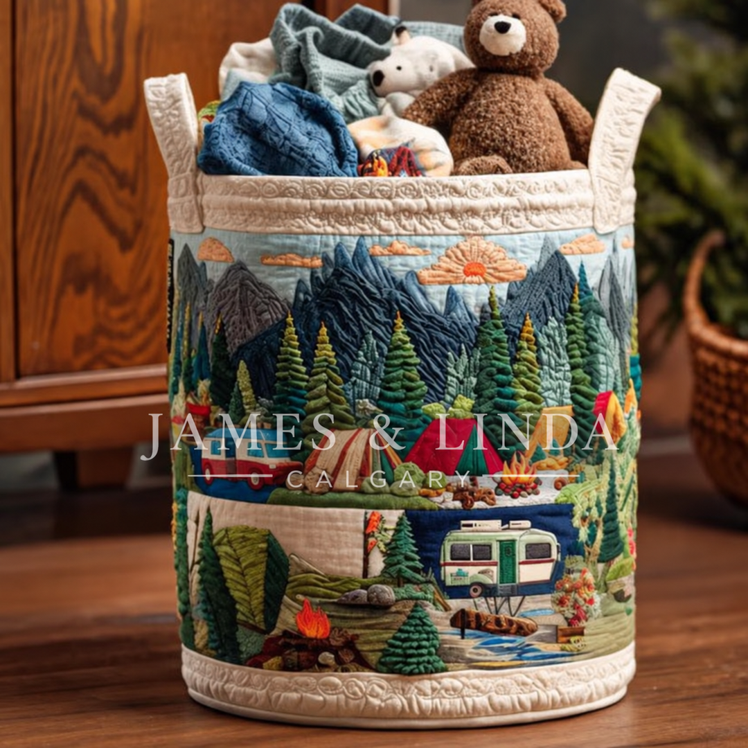 Nature Escape Quilted Laundry Basket
