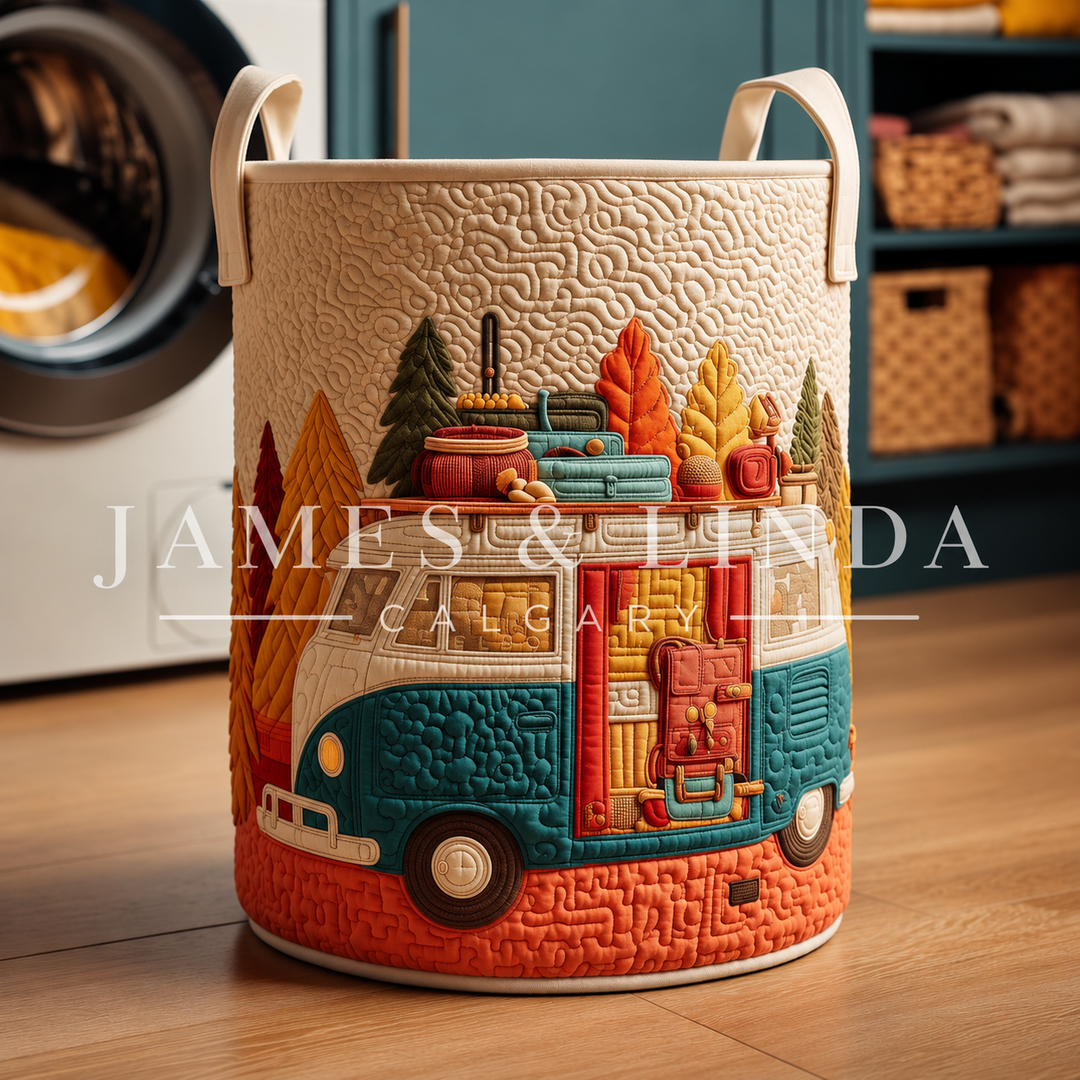 Rustic Adventure Quilted Laundry Basket
