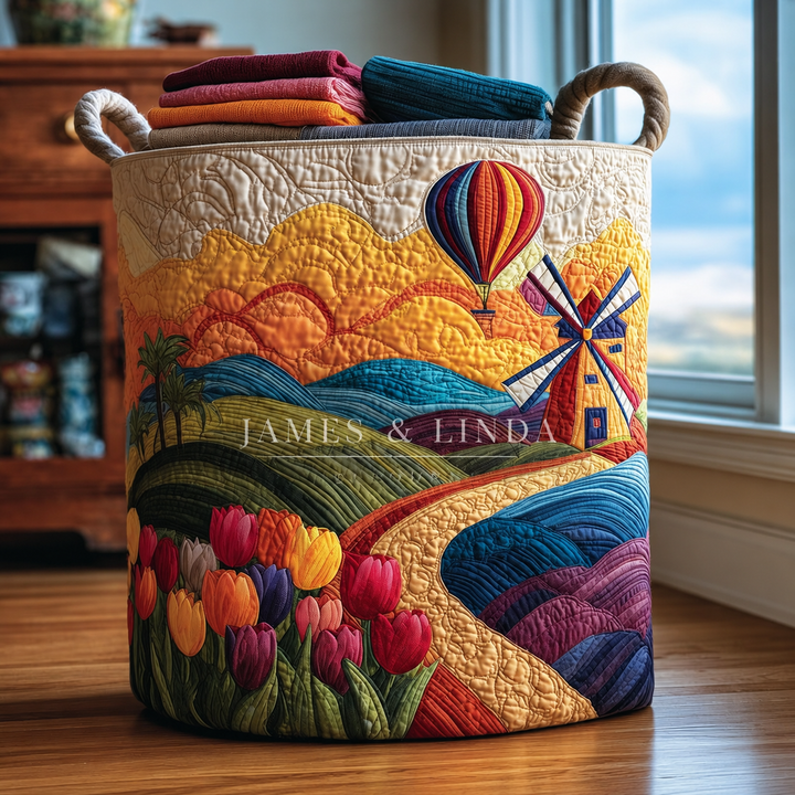 Farm Heaven Quilted Laundry Basket