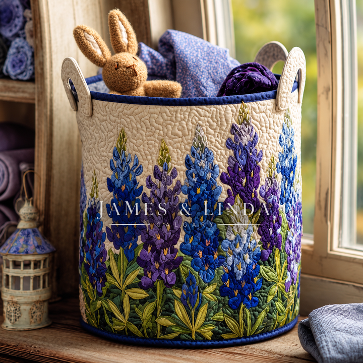 Bluebonnet Dream Path | Quilted Storage Basket