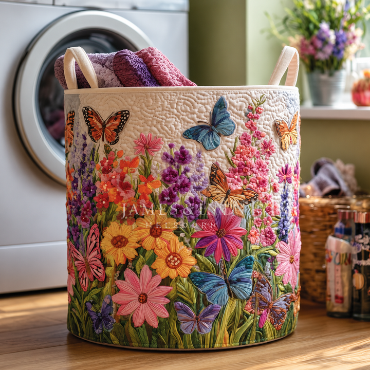 Butterfly Heaven Quilted Laundry Basket