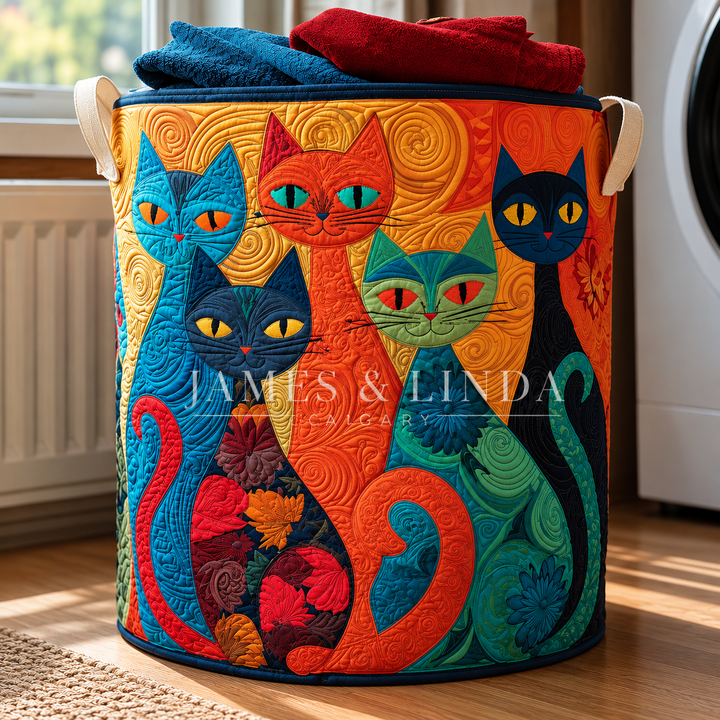 Cat Quilted | Quilted Storage Basket