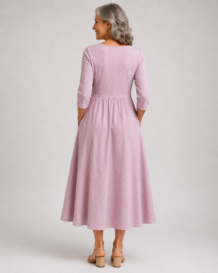 Blushing Orchard Floral Midi Dress