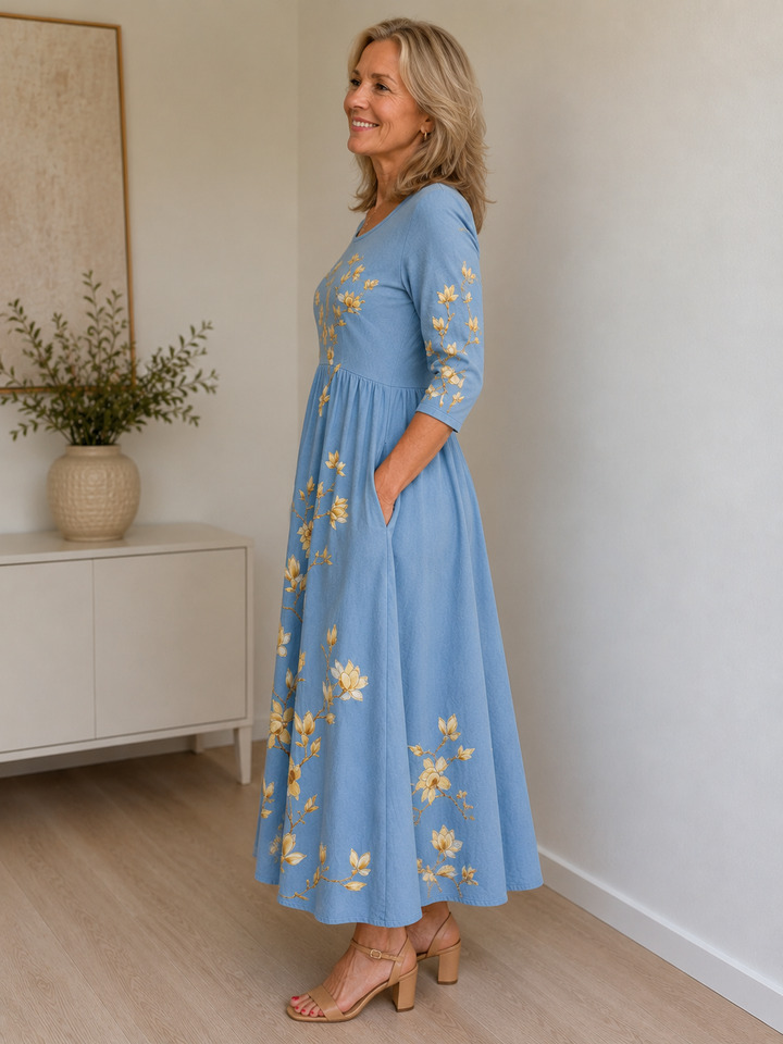 Bluebell Meadow Pocket Midi Dress
