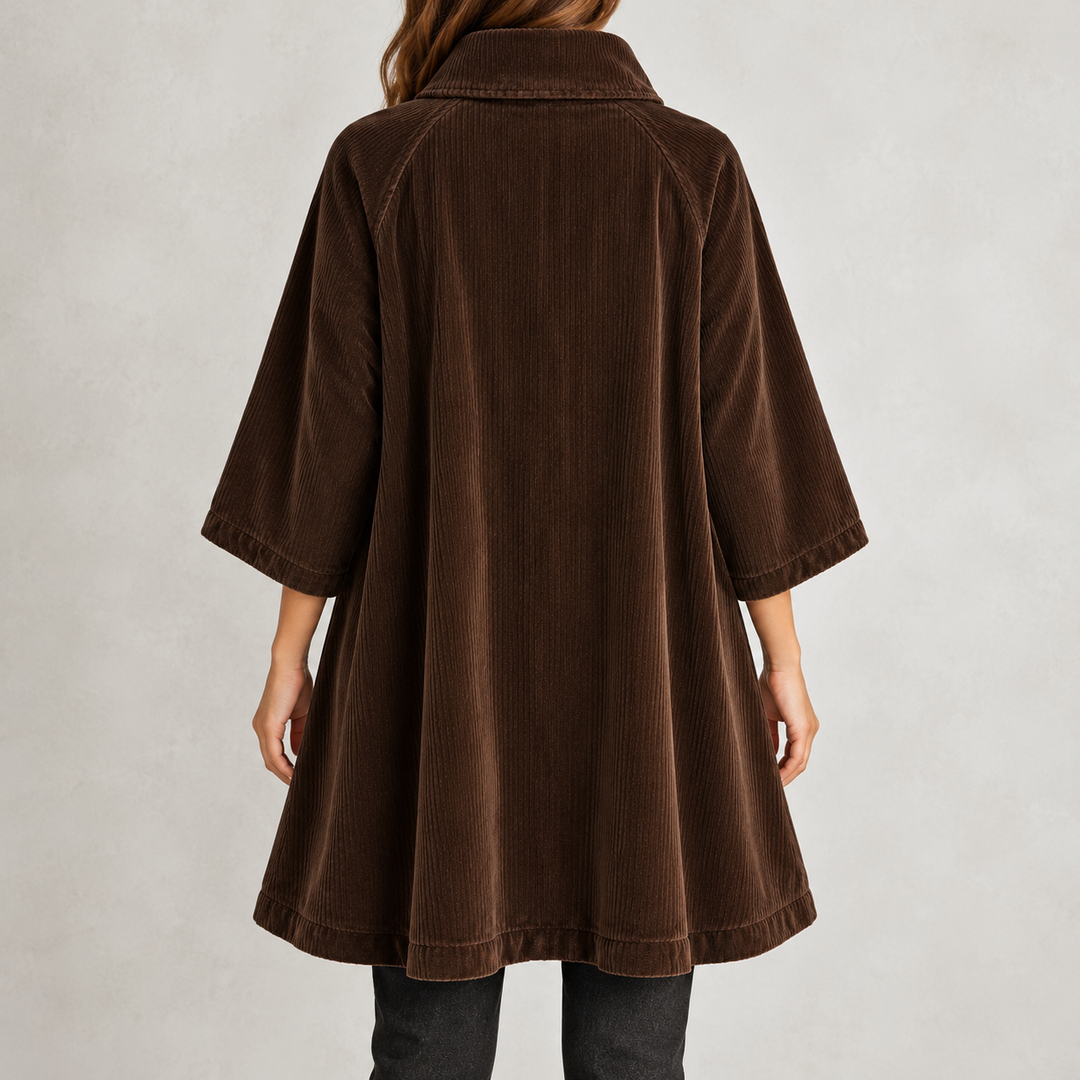 Hailey | Espresso Brown Corduroy Button-Up Tunic