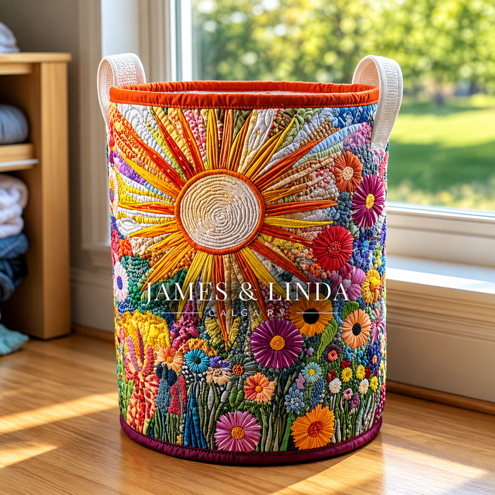Sunflower Bloom | Quilted Storage Basket