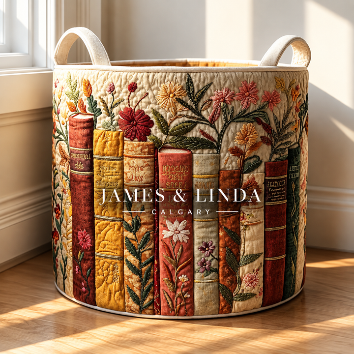 Bookish Garden | Quilted Storage Basket