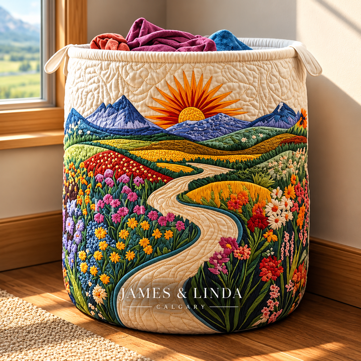 Bright Meadow | Quilted Storage Basket
