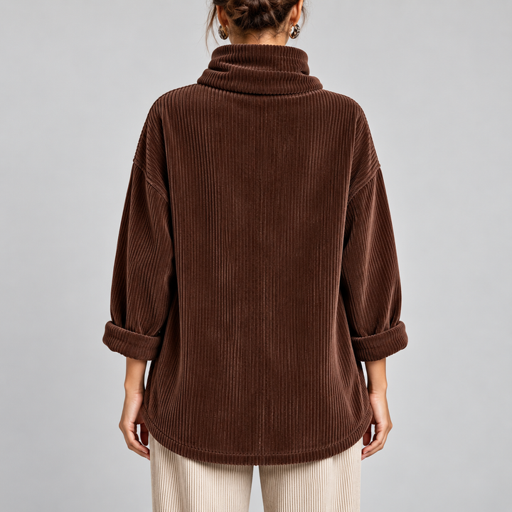 Ainsley | Brown Corduroy Wrap Top