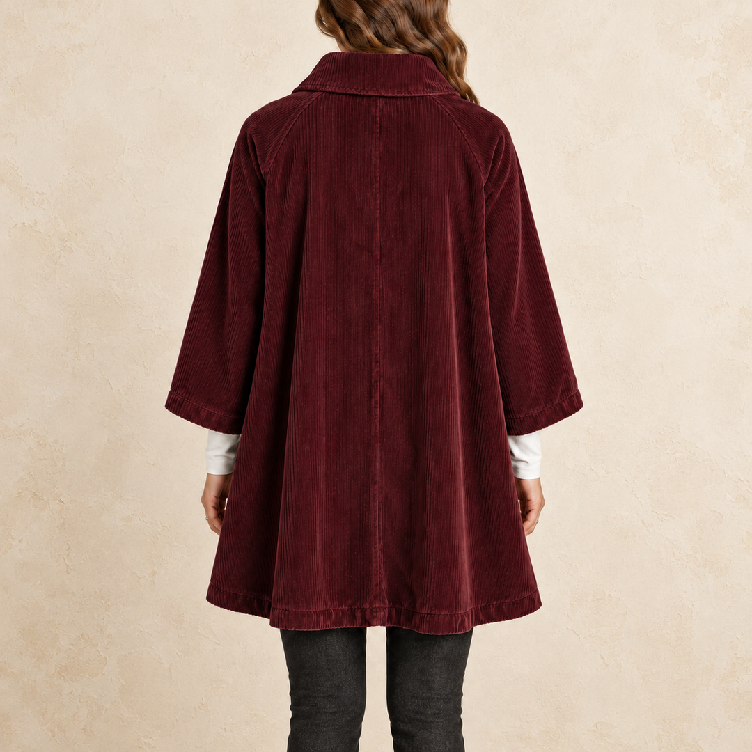 Tessa | Burgundy Corduroy Button-Up Tunic